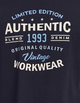 Camiseta Blend Letras marina