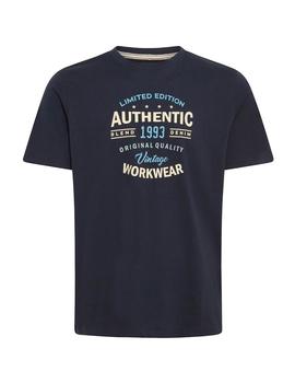 Camiseta Blend Letras marina