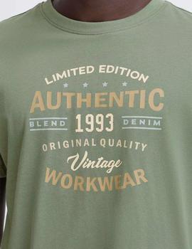 Camiseta Blend Letras verde
