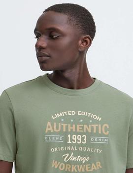 Camiseta Blend Letras verde