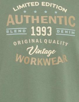 Camiseta Blend Letras verde