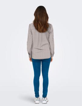 Camisa Only Yasmin Rayas tostada
