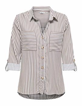 Camisa Only Yasmin Rayas tostada