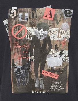 Camiseta Blend Leon negra