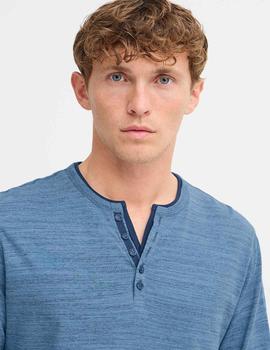Camiseta Blend M/L Botones azul