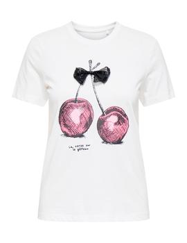 Camiseta Only Nita Cereza beige