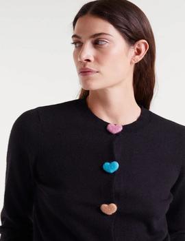 Chaqueta Compañia Botones Corazones negra
