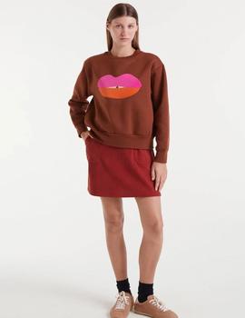 Sudadera Compañia Labios marron