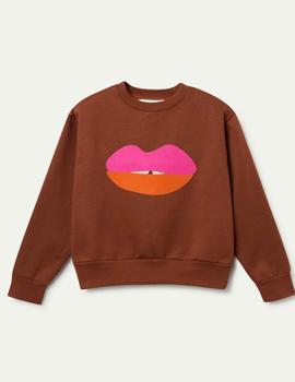 Sudadera Compañia Labios marron