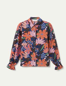 Camisa Compañia Flores negra