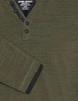 Camiseta Blend Botones verde