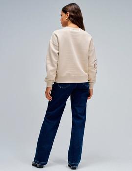 Sudadera Salsa Chica Flores beige