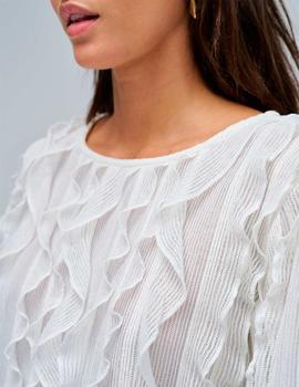 Top Salsa Volantes beige