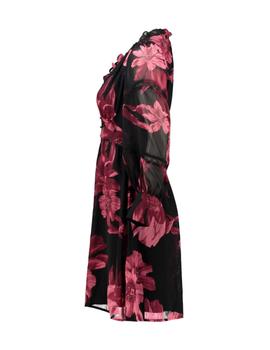 Vestido Zabaione Flores Botones granate