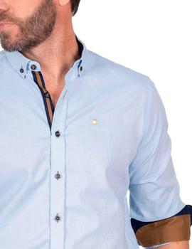 Camisa Yellow Puntos celeste