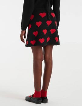 Falda Compañia Corazones negra