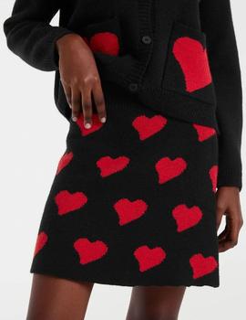 Falda Compañia Corazones negra