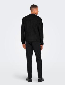 Cazadora Only&Sons Mike Fake suede negra