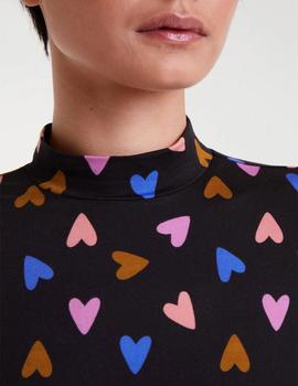 Camiseta Compañia ML Corazones negra