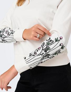 Sudadera JDY Only Paris blanca