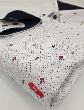 Camisa Dario puntos blanca