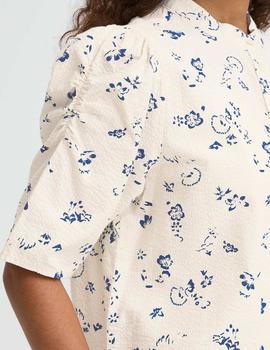 Camisa Ichi Flores beige