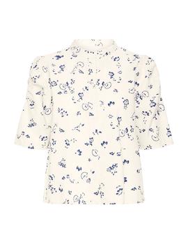 Camisa Ichi Flores beige