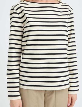 Camiseta B.Young Rayas beige