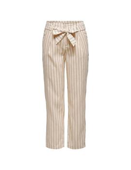 Pantalon Only Cleo rayas beige