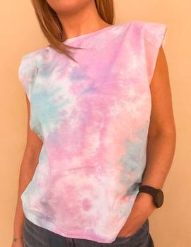 Camiseta Only Amy tie dye desgastada