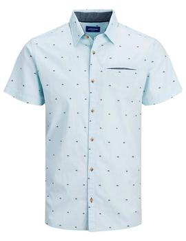 Camisa Jack-Jones Solar azul m/c