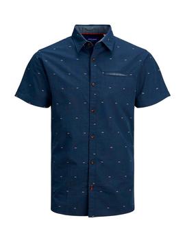 Camisa Jack-Jones Solar marino m/c