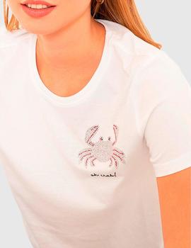 Camiseta Only Kita cangrejo blanca
