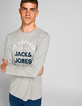 Camiseta Jack-Jones Herro ml gris