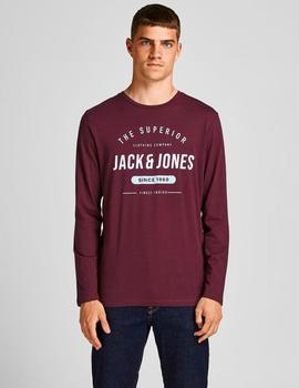 Camiseta Jack-Jones Herro ml granate