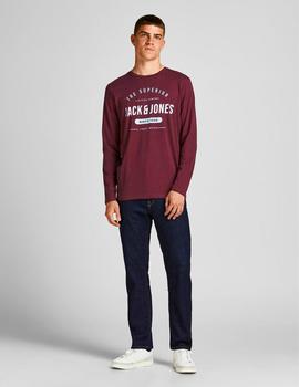 Camiseta Jack-Jones Herro ml granate