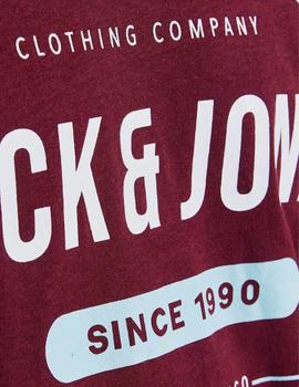 Camiseta Jack-Jones Herro ml granate