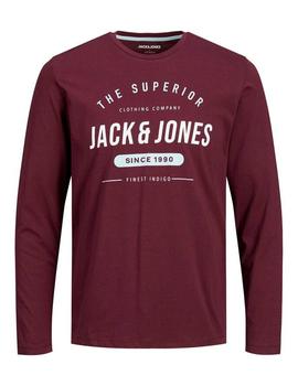 Camiseta Jack-Jones Herro ml granate