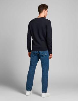 Jersey Jack-Jones Basic Redondo marino