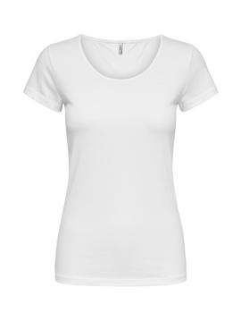 Camiseta only live m/c blanca