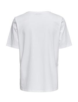 Camiseta Only Life basica blanca