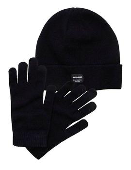 Conjunto Jack-Jones gorro/bufanda negro