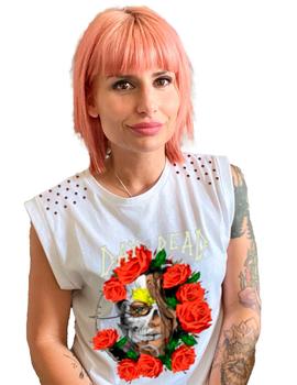 Camiseta La Sal Roses blanca