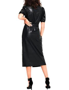 Vestido only rachel polipiel negro