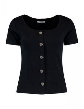 Camiseta Hailys Botones negra