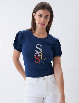 Camiseta Salsa Logo Abalorios marina