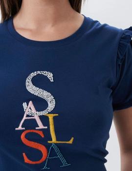 Camiseta Salsa Logo Abalorios marina